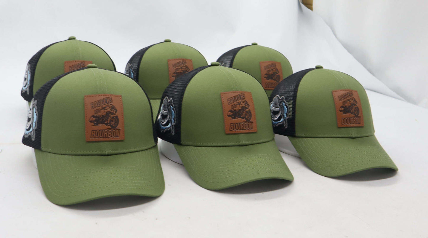 Baggers and Bourbon Trucker With Shark Patch