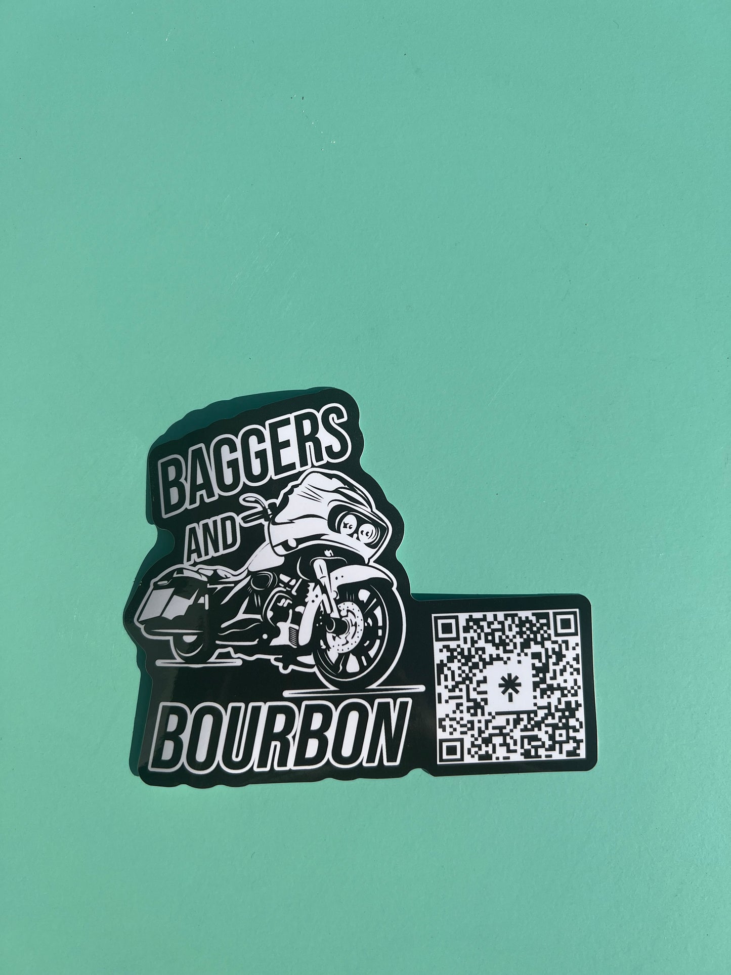 Baggers and Bourbon Sticker with QR Code